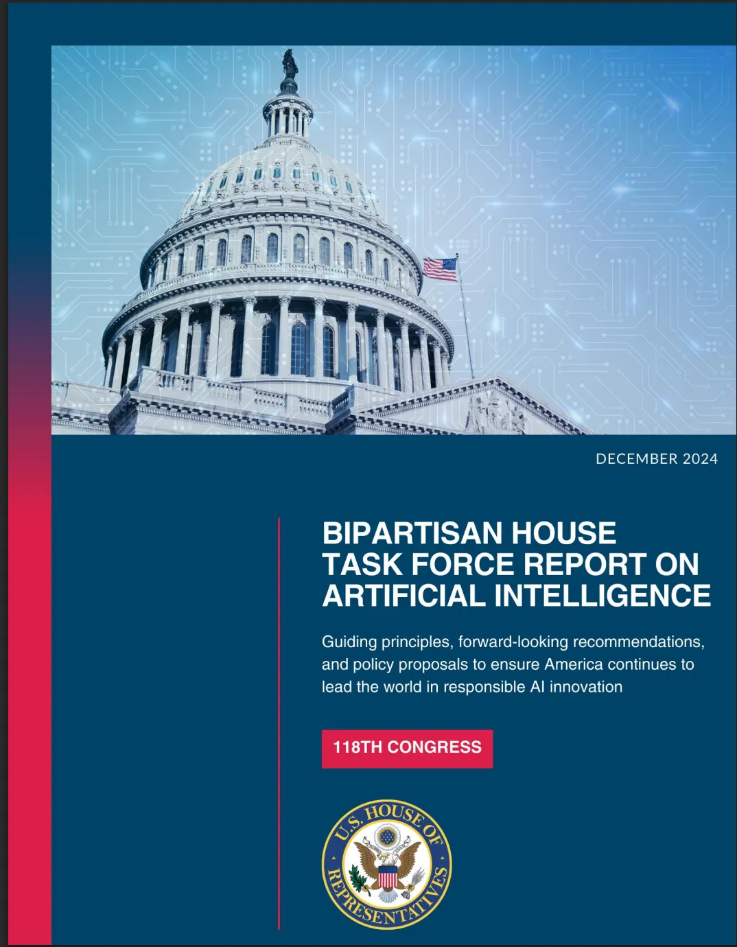 Cover of the 2024 Bipartisan House Task Force Report on Artificial Intelligence